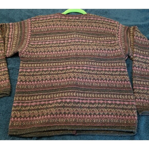 Alps fair isle Sweater Womens Cardigan Sz M Wool Button up USA Vintage - Picture 11 of 11